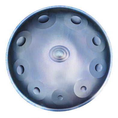 Handpan 10 note bleu - Re mineur, frequence 432hz, frequence 440hz, hang drum